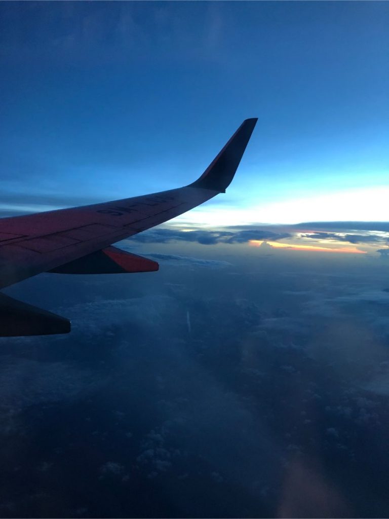 sunrise on an airplane